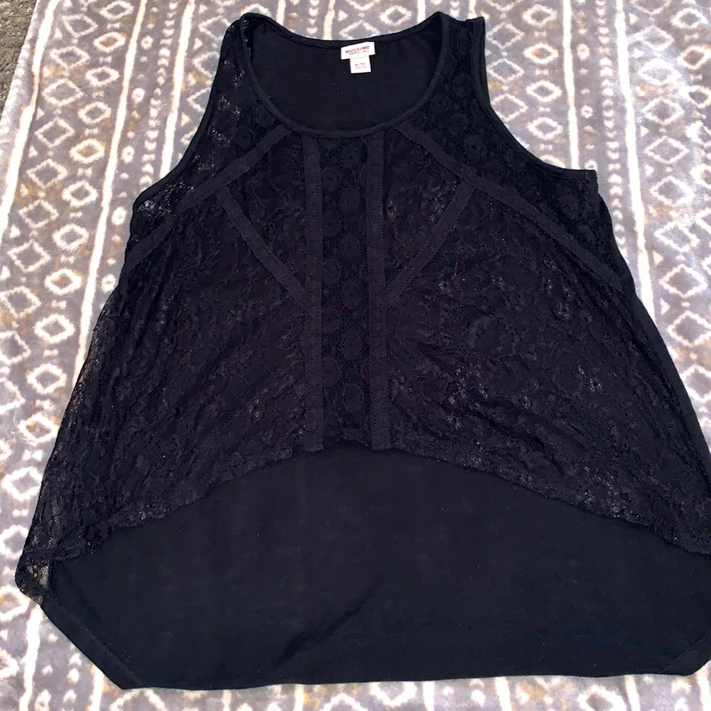 Black high low tank top